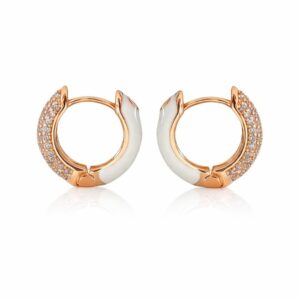WHITE REVERSIBLE BASE EARRINGS 18K