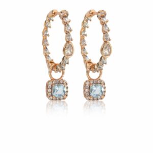 LUXORY CRYSTAL HOOPS + MINI CLASSIC SQUARE 18K