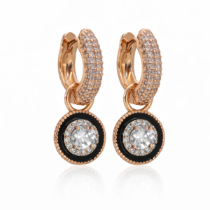 BLACK REVERSIBLE BASE EARRINGS + SALLY BW 18K