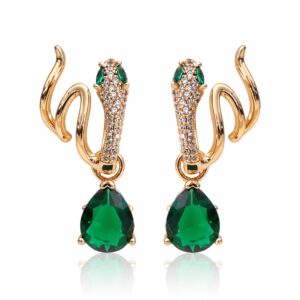 SNAKE GREEN 18K + CRYSTAL DROPS GREEN 18K